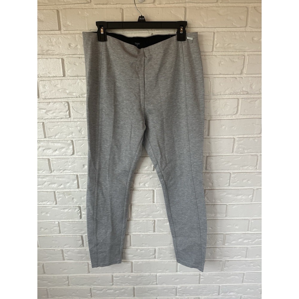 Tahari Gray Pull-on Tapered Leg Pants with Elastic Waistband Size Large